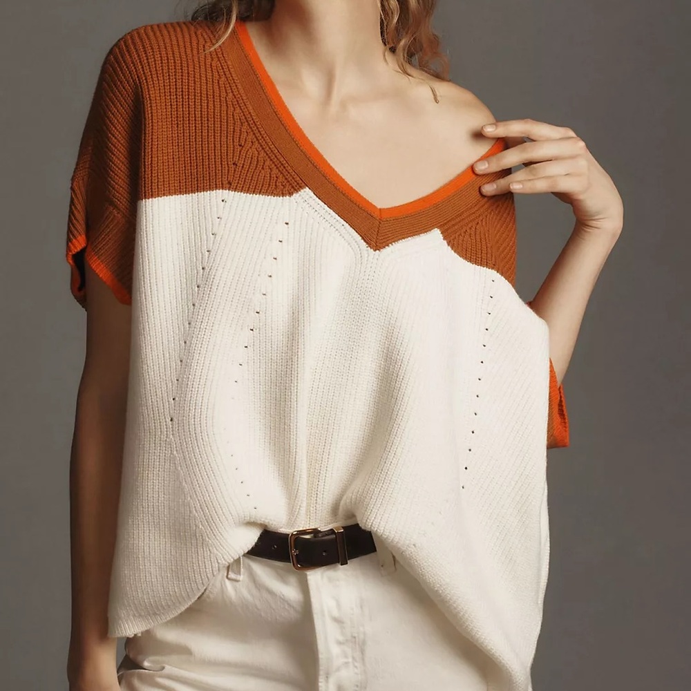 Anthropologie Maeve V-Neck Sweater Tee
